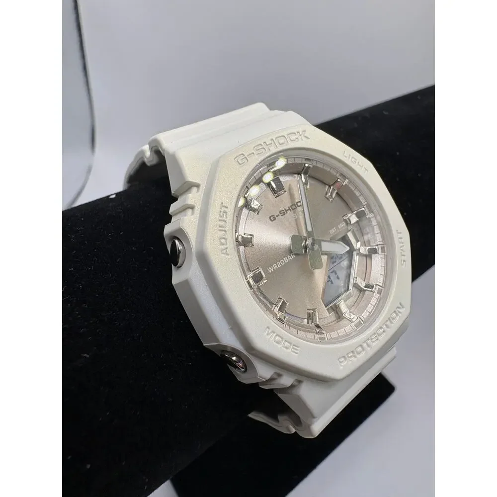 Casio G-Shock Gma-P2100 Women White Casioak Analog Digital 20Bar Watch White